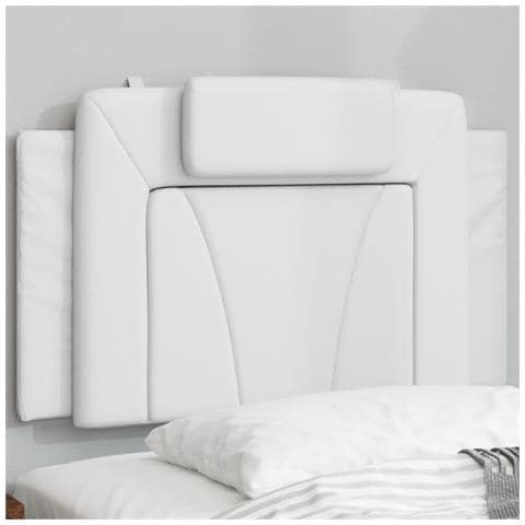 Cuscino Testiera Bianco 80 Cm In Similpelle - Foto 1