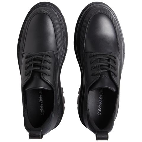 Flatform Laceup Derby Scarpe Eleganti Sintetico Scarpe Donna Nero Eu 41, Yw0yw01502 0gt - Foto 3