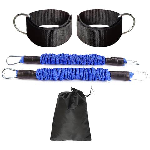 Set Di Fasce Di Resistenza Con Cinturini Per Le Gambe Per L'allenamento Di Taekwondo Blue 70-80lb - Foto 1