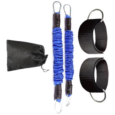 Set Di Fasce Di Resistenza Con Cinturini Per Le Gambe Per L'allenamento Di Taekwondo Blue 70-80lb - Foto 2