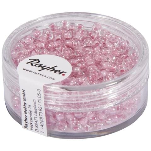 Rayher - 17gr - Rocaille ""arktis"" Smaltate Con Foro Ø2,6mm - Colore Rosa Pallido - Foto 1