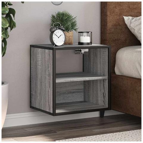 Comodino A Muro Grigio Sonoma 40x31x39,5 Cm - Foto 1