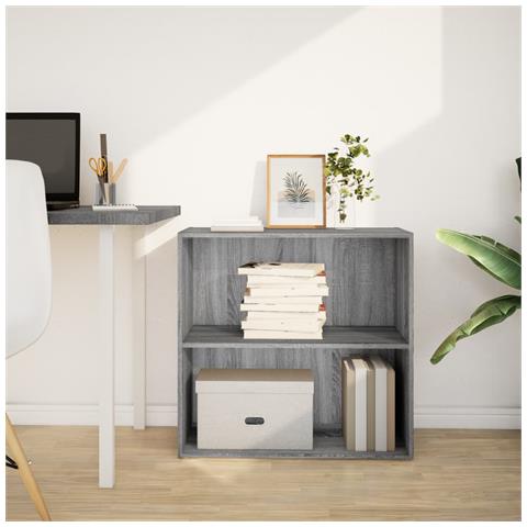Libreria Grigio Sonoma 80x30x77 Cm In Legno Multistrato - Foto 3