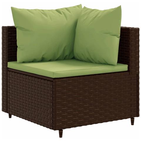 Set Divani Da Giardino 11 Pz Con Cuscini In Polyrattan Marrone - Foto 3