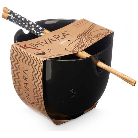 Dam Ciotola Porcellana Nera Asiatica Pulcini Bambù 24x13.3x10.7 Cm. Colore Nero - Foto 4