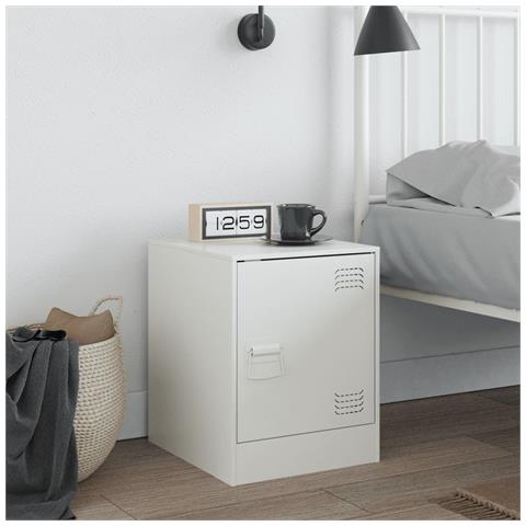 Comodino Bianco 34,5x39x44 Cm In Acciaio - Foto 2