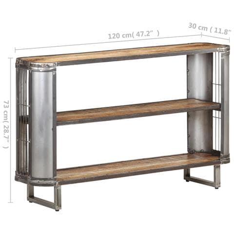 Credenza 120x30x73 Cm In Legno Massello Di Mango - Foto 8