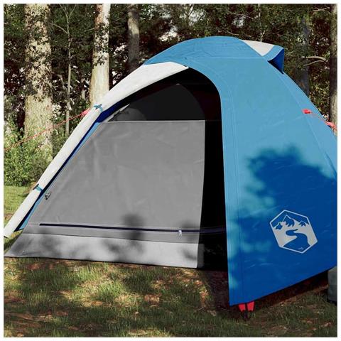 Tenda da Campeggio a Cupola per 3 Persone Blu Impermeabile - Foto 1