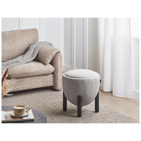 Pouf Archie Lino Sintetico Grigio - Foto 1