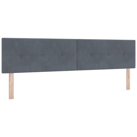 Testiera  Con Bottoni Grigio Scuro 200 cm In Velluto - Foto 1