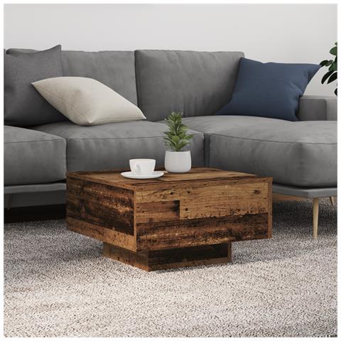 Tavolino da salotto  con luci LED in legno vecchio 55x55x31 cm - Foto 2