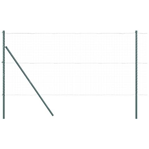 Posti per Recinzione 26 pz Verde Ø32 mm 150 cm Acciaio Zincato - Foto 1