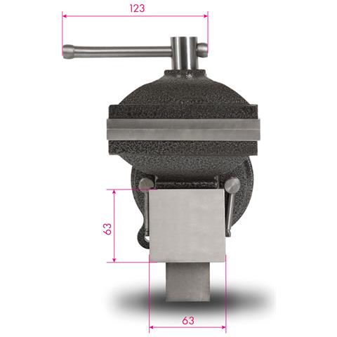 Morsa In Ghisa Con Incudine, Larghezza Ganasce 125 Mm, Altezza Totale 130 Mm, Girevole A 360°, Piatto Ø 110 Mm, Apertura Massima 87 Mm, Morsa Grande Per Vari Lavori - Foto 2
