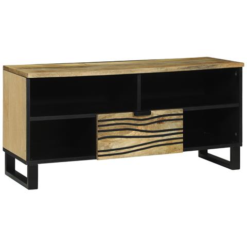 Mobile TV 100x33.5x46 cm Legno Massello di Mango - Foto 1