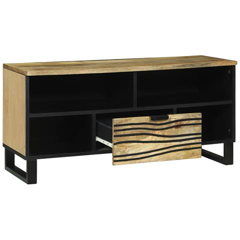 Mobile TV 100x33.5x46 cm Legno Massello di Mango - Foto 2