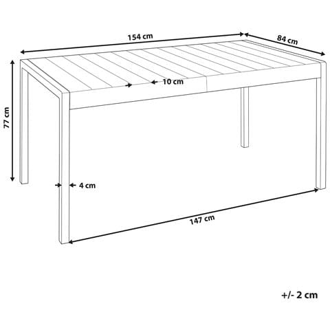 Tavolo Da Pranzo Da Giardino Bartica 154 Cm 84 Cm Nero - Foto 7