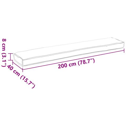 Cuscino per panca Motivo foglie 200x40x8 cm Tessuto Oxford - Foto 9