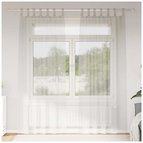 Tende con tende 2 pcs Crema Poliestere - Foto 2