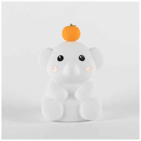 Simpatica Luce Notturna A Forma Di Elefante Bianco - Lampada Da Comodino In Silicone Morbido Con Controllo Touch E Luminosità Regolabile - Foto 2