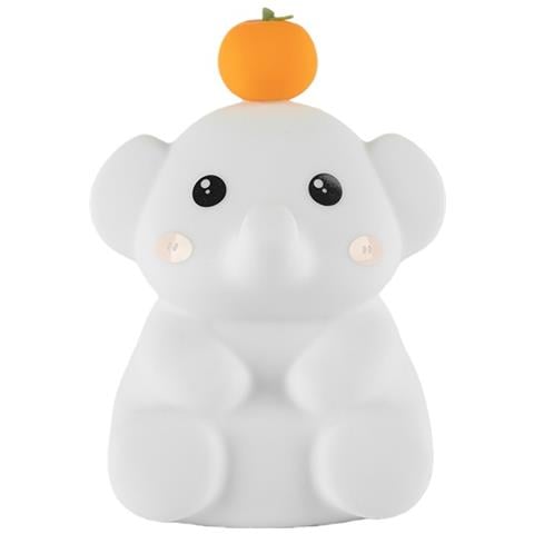 Simpatica Luce Notturna A Forma Di Elefante Bianco - Lampada Da Comodino In Silicone Morbido Con Controllo Touch E Luminosità Regolabile - Foto 1