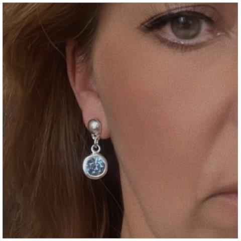 Orecchino A Goccia Con Cristallo Blu Sw - Foto 3