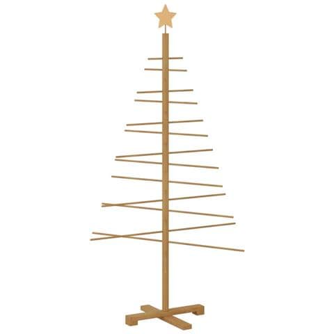 Albero di Natale in legno con supporto Marrone 150 cm Bambù - Foto 1