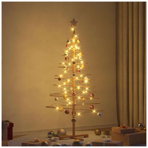 Albero di Natale in legno con supporto Marrone 150 cm Bambù - Foto 2