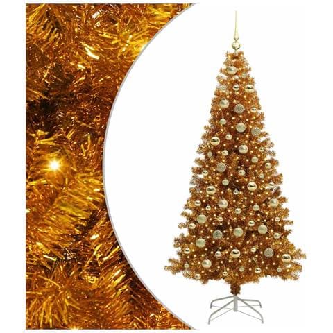 Albero di Natale con 300 LED con supporto Oro 210 cm PET - Foto 1