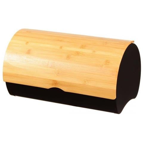 2738 Modern Black Metal and Bamboo Bread Box - Foto 6