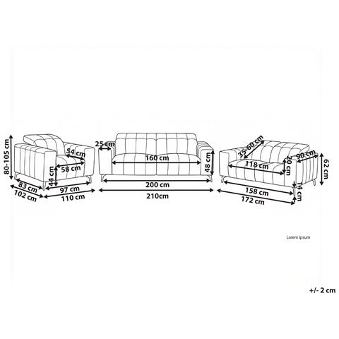 Set Da Salotto 6 Posti Ommel Pelle Sintetica Tortora - Foto 6