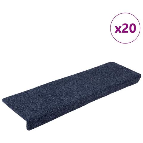 Tappetini per scale autoadesivi 20 pz 65x21x4 cm Antracite Bordo rettangolare - Foto 1