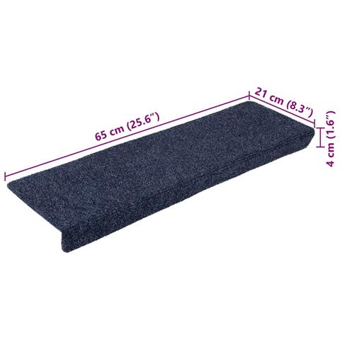 Tappetini per scale autoadesivi 20 pz 65x21x4 cm Antracite Bordo rettangolare - Foto 8