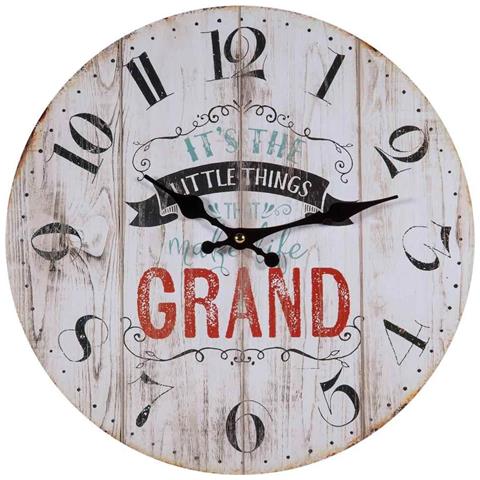Orologio Da Parete In Legno Bianco D34x2h - Foto 1