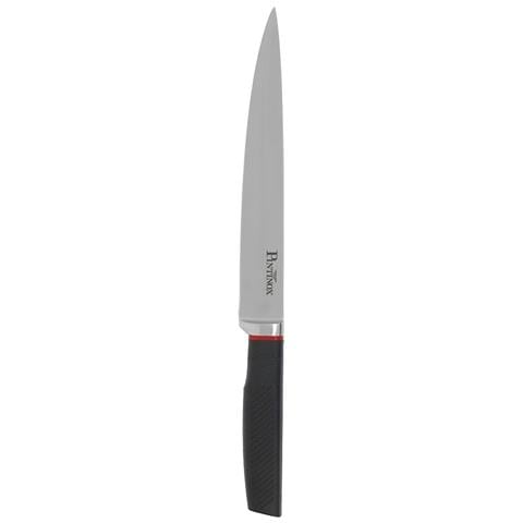 Coltello Affettati Professionale Living - Lama da 20 cm in Acciaio Inox Forgiato - Manico Antiscivolo ergonomico nero e rosso - Ideale per Affettare Salumi, Arrosti e Carni - per Uso Domestico e Professionale - Made in Italy - Foto 1