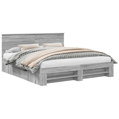 Struttura del letto con testiera Grigio Sonoma 180 x 200 cm - Foto 1