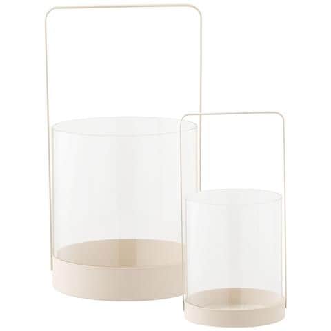 Portacandela Hurricane-beige-vetro-12x12x25 Cm - Foto 1