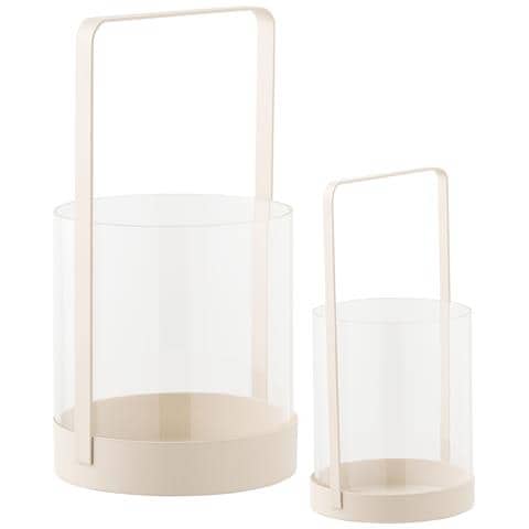 Portacandela Hurricane-beige-vetro-12x12x25 Cm - Foto 2