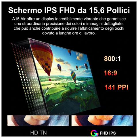 Notebook A15 AIR 15.6""Amd Ryzen 5 3500u, 16gb Ram + 512gb Ssd, Windows 11,5000mah - Foto 4