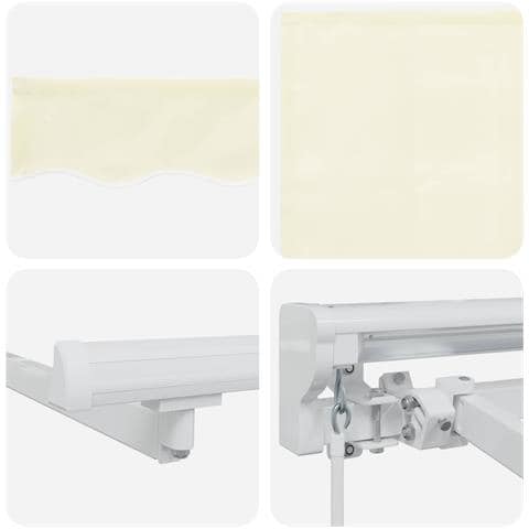 Cornice per Tenda Manuale con LED Crema e Bianco 4 x 2 m - Foto 9