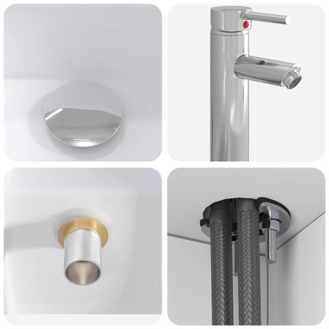 Set di mobili per il bagno 2 pcs Bianco Legno ingegnerizzato - Foto 8