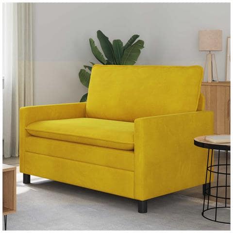 Divano Giallo 126 x 81 x 87,5 cm Velluto - Foto 2