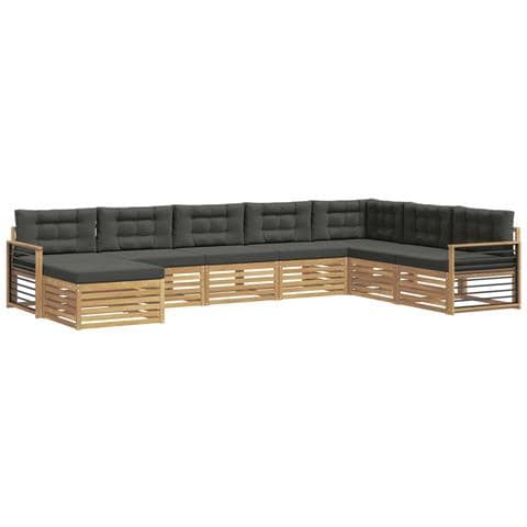 Set di divani da esterno con cuscino 8 pcs Bianco e Antracite - Foto 1
