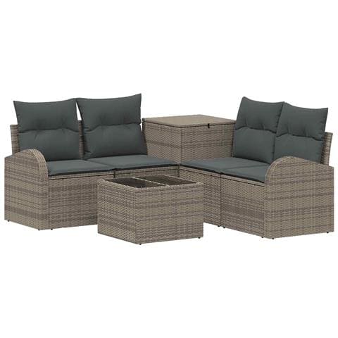Set di divani 6 pz Grigio e Grigio Scuro - Foto 1
