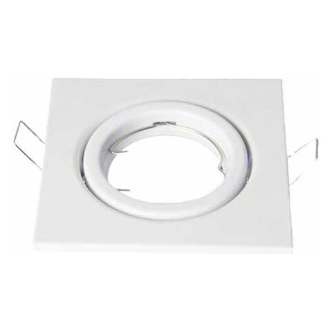 Porta Faretti Led Gu10 Incasso Orientabile Quadrato Bianco Vt-7227 Sq 3472 Con Portalampada - Foto 2