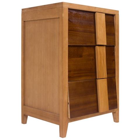 Beliani Cassettiera Marrone in Legno da 3 cassetti MORADA