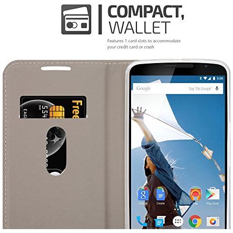 Custodia Compatibile Con Lenovo Google Nexus 6 / 6x In Blu Scuro Nero - Coperchio Protettiva Con Chiusura Magnetica, Funzione Stand E Tasca Per Le Carte - Foto 2