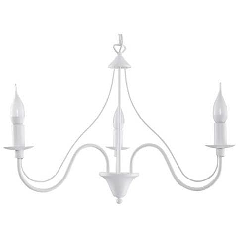 Minerwa 3 - Lampadario In Acciaio, Colore: Bianco - Foto 1
