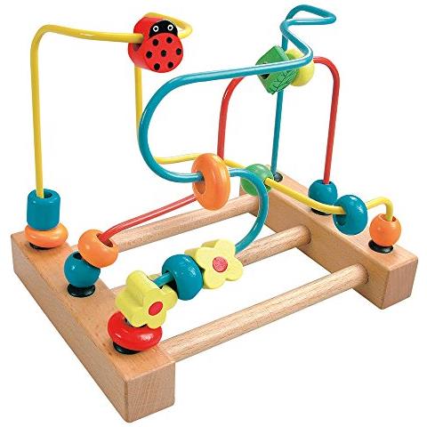 Bino 84184 - Gioco In Legno Labirinto Con Palline, Coccinelle E Fiori Per Bambini, Educativo