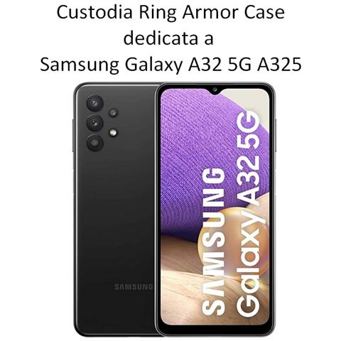 Custodia Alta Protezione Con Anello Per Samsung Galaxy A32 5g A326 Black - Foto 2