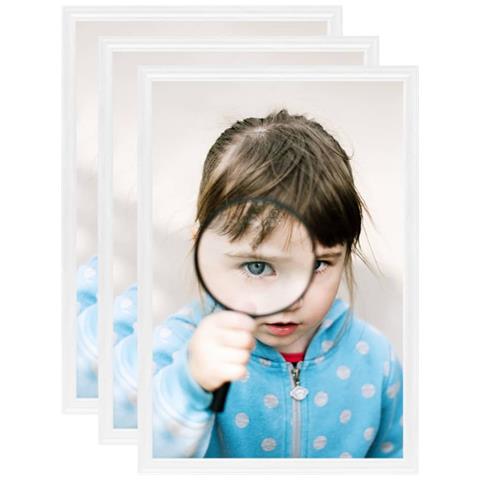 Cornici Foto Collage 3 pz per Tavolo Bianche 21x29,7cm MDF - Foto 1